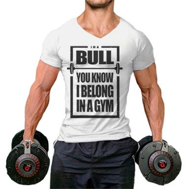 Fitbull Belong In A Gym T-Shirt Beyaz
