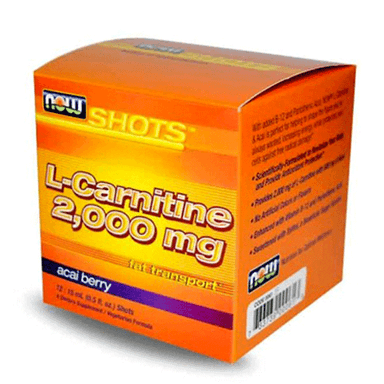 Now Sports L-Carnitine 2000 mg + Acai 12 Shot