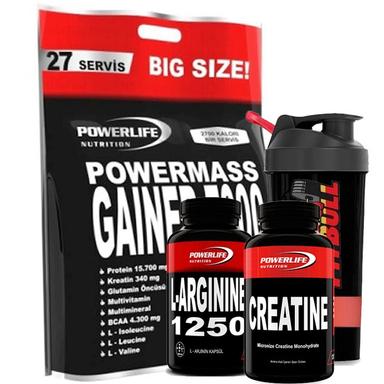 Powerlife Mass Gainer + L-Arginine + Creatine Paketi