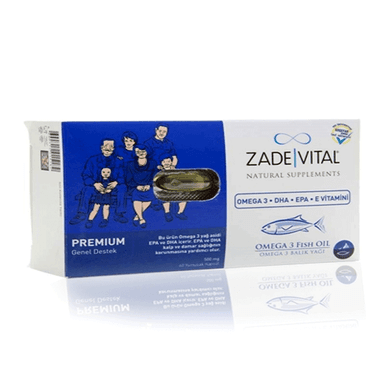 Zade Vital Omega 3 Balık Yağı Premium 500 mg 60 Kapsül