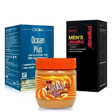 GNC Men's Arginmax + Ocean Plus Omega 3 + FitNut Paketi